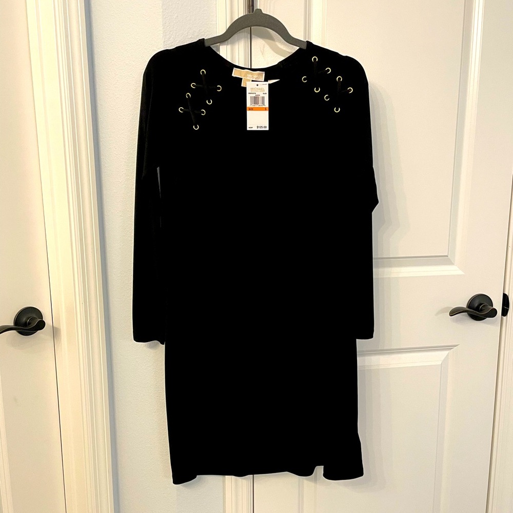 NWT Michael Kors black shift dress. Sz S